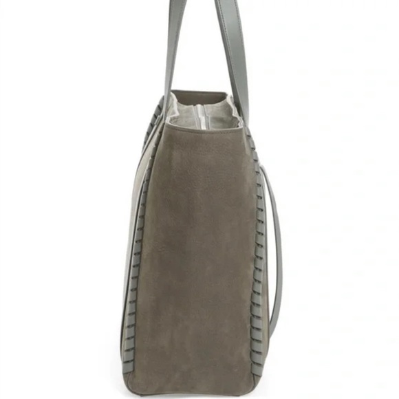 All Saints Ray Nubuck East West Suede Leather Tie Tote - Picture 4 of 12